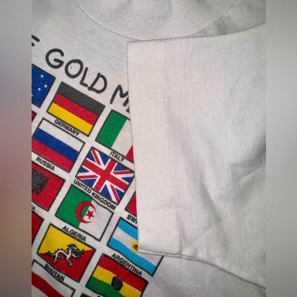 Vintage Kids Shirt Olympic World Flags Crew Neck Fruit Best 6-8 Single Stitch - Picture 5 of 8